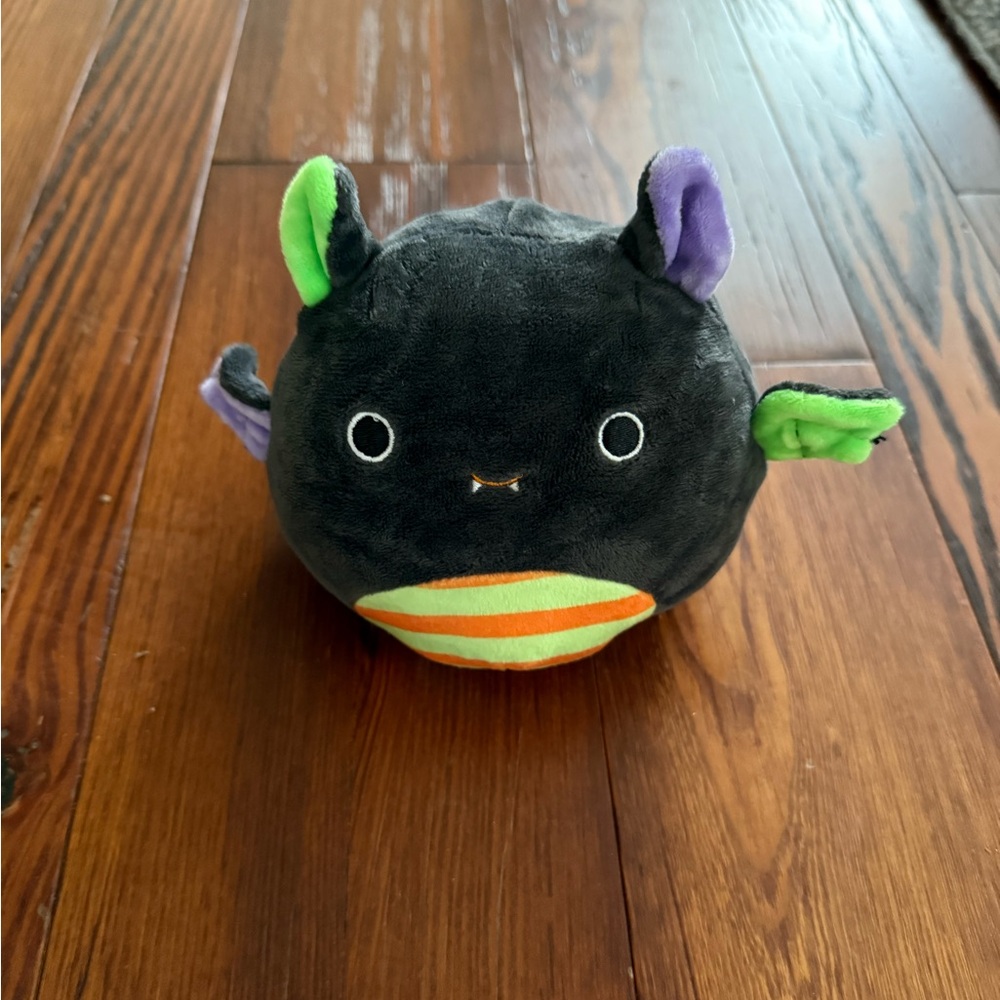 Squishmallows Black Bat with Green and Purple Ears